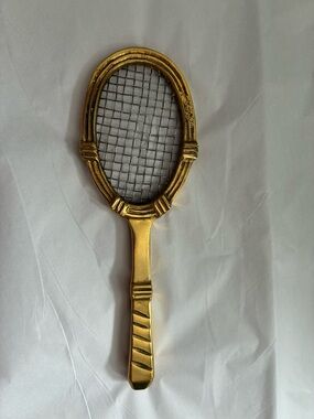 Vintage Brass Paperwork Tennis Racket New in Box